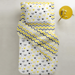 Children's bed sheet ZIGZAG YELLOW GREY - image-0
